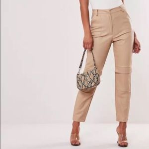 Peach leather pants